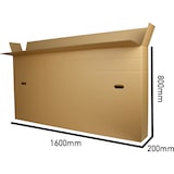 thumbnail of Fahrradkarton (1600 x 200 x 800 mm) – doppelwellig, mit Packband-Versandkarton für Fahrräder