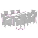 thumbnail of vidaXL 9-tlg. Garten-Essgruppe mit Kissen Grau Poly Rattan