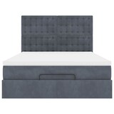 thumbnail of vidaXL Ottoman-Bett mit Matratzen & LEDs Dunkelgrau 140x190 cm Samt