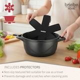 thumbnail of Briebe Batería de Cocina Inducción 6 Piezas Aluminio Fundido 3 Ollas con Tapa de Cristal Antiadherente, Negro, MGK-18