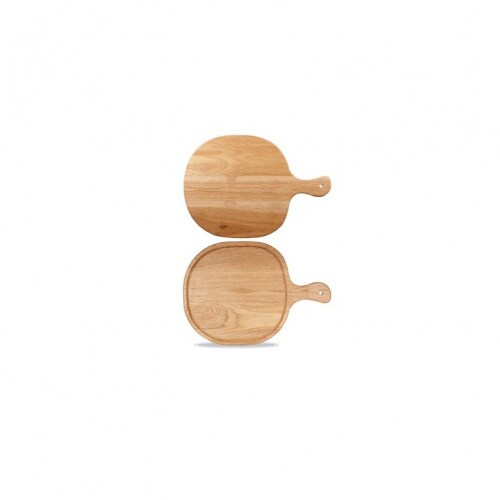 4 x Servierbrett mit Griff 32cm OAK WOOD