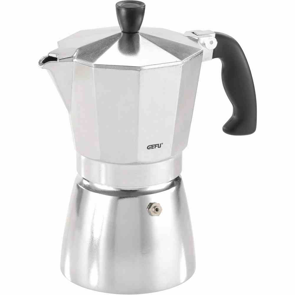 Cafetière Italienne 6 tasses Lucino -  Argent / Métallique Rond Aluminium Antiadhésif Gefu 15.00x12.00 cm