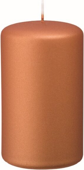 Kerzen Stumpenkerzen Orange (Metallic), 80 x 60 mm, 12 Stück