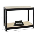 thumbnail of PROREGAL Mega Deal | 4x Schwerlastregal Big Elephant M & 1x Höhenverstellbare Werkbank Slim Dino| Fachlast bis zu 600kg | Schwarz | Stecksystem