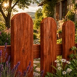 thumbnail of Staccionata In Legno Di Pino Impregnato Per Giardino Orto E Recinzioni Decorative Con Doghe Arrotondate Barriera Outdoor 200 x 80 Cm Legno Scuro
