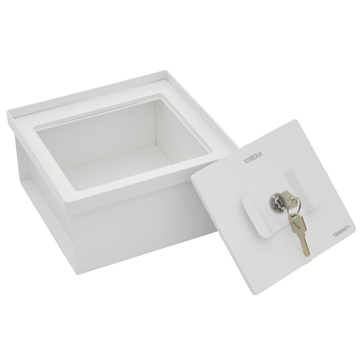 ARREGUI Terra Caja Fuerte Camuflada para Instalación Oculta en el Suelo, Caja de Seguridad Secreta Empotrable en el Suelo, 20x20x10 cm, X L, blanca
