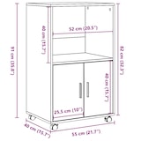 thumbnail of vidaXL Rollschrank Braun Eichen-Optik 55x40x91 cm Holzwerkstoff