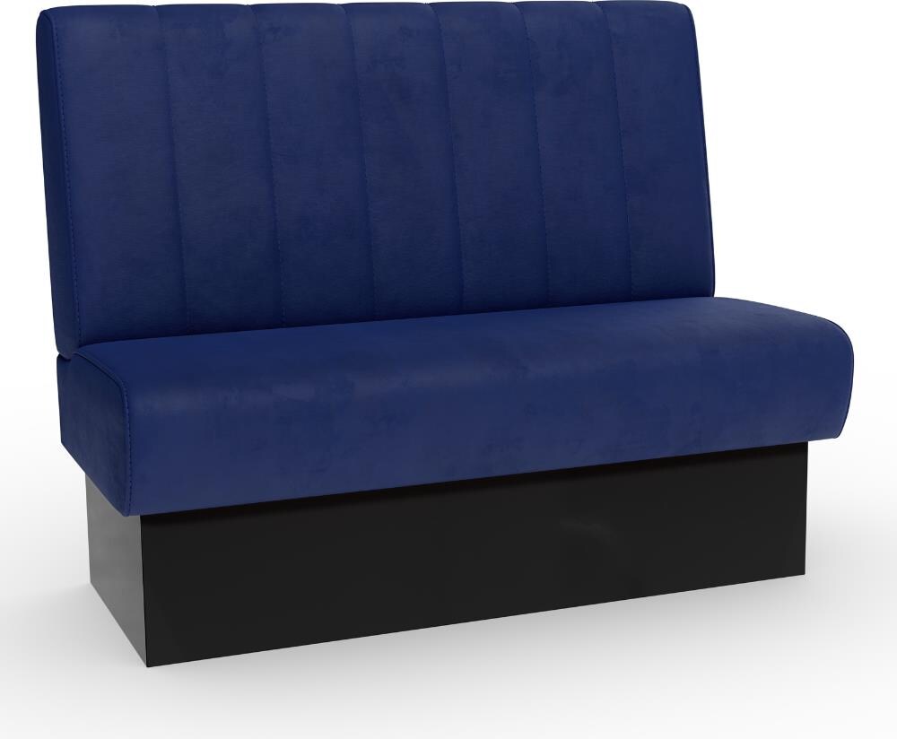 Bistro Sitzbank Classic | 160 cm | Samtstoff in Blau | Vertikal | Dinerbank