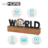 thumbnail of WellHome - Luminária LED Texto ''Mundo'' - Decoração Moderna em MDF e Ferro 38x8x15cm