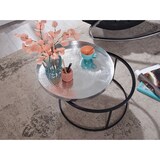 thumbnail of Couchtisch Hammerschlag Metall 62x62x36 cm Sofatisch Aluminium Silber Schwarz, Design Wohnzimmertisch abnehmbares Tablett Rund, Tabletttisch