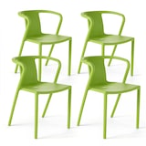 thumbnail of Lot de 4 chaises en plastique vert - Oviala