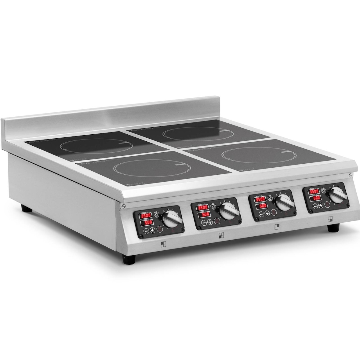 Royal Catering - Royal Catering RCIK-3500IC4.2 Cuisinière à induction 4 x 20 cm 10 niveaux Minuterie Cuisinière électrique induction Cuisinière