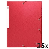 thumbnail of Exacompta 55955E 25x Sammelmappe mit Gummizug und 3 Klappen, Scotten Colorspan-Karton 600g/qm, für Format DIN A4 - Rot