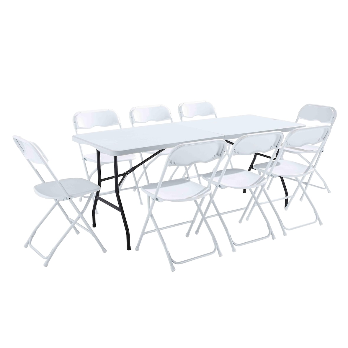 Set di tavolo e sedie da giardino pieghevoli 180 cm - Oviala