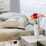 thumbnail of Relaxdays Betttasche, zum Einhängen, 5 Fächer, Aufbewahrung Bett & Sofa, Filz Bettorganizer HBT 26 x 28 x 5 cm, weiß