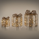 thumbnail of ECD Germany LED Geschenkboxen 3er-Set, Gold, 135 warmweiße LEDs, Batteriebetrieb, Timer, Weihnachtsdeko