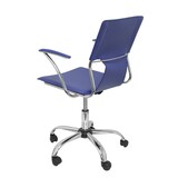 thumbnail of Chaise Bogarra avec accoudoirs fixes et chaise pivotante à 360º en similicuir bleu