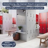 thumbnail of Umkleideschrank Spind TOKIO - 6 Abteile, Etikettenhalter | Umkleidespind Schließfachschrank Garderobenspind, 185x90x45cm Anthrazit-Rot