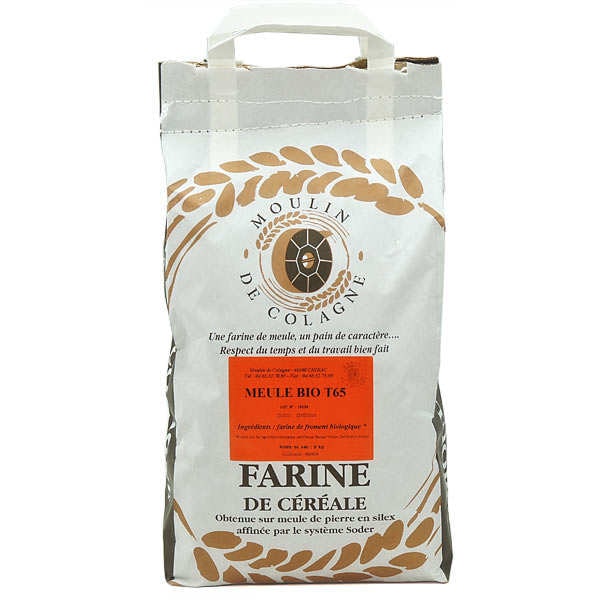Farine de blé blanche à la meule T65 bio Sac de 5kg Moulin de Colagne