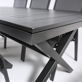 thumbnail of Conjunto de exterior, Mesa jardín extensible 215/295 cm y 8 sillones apilables con respaldo de 98 cm, Aluminio color antracita, 8 plazas