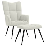 thumbnail of vidaXL Relaxsessel mit Hocker Cremeweiß Samt