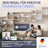 thumbnail of Wandregal Natur/Weiß Bücherregal Holz Hängeregal Schweberegal