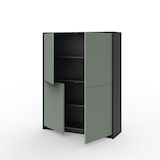 thumbnail of AQA Design Credenza alta BUDAPEST in melaminico nero/verde salvia L.115 P.38 H.150 MP03171