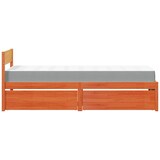 thumbnail of vidaXL Bett mit Schubladen und Matratze Wachsbraun 90x200 Massivholz