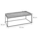 thumbnail of Mesa de centro HWC-K71, mesa de centro mesa auxiliar, madera maciza metal 46x110x60cm ~ marrón oscuro