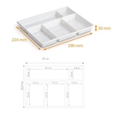 thumbnail of 200 Plateaux Repas 5 Compartiments Blancs 290 x 224 x H. 30 mm en PS Pratiques et Résistants pour Usage Alimentaire - D-Work