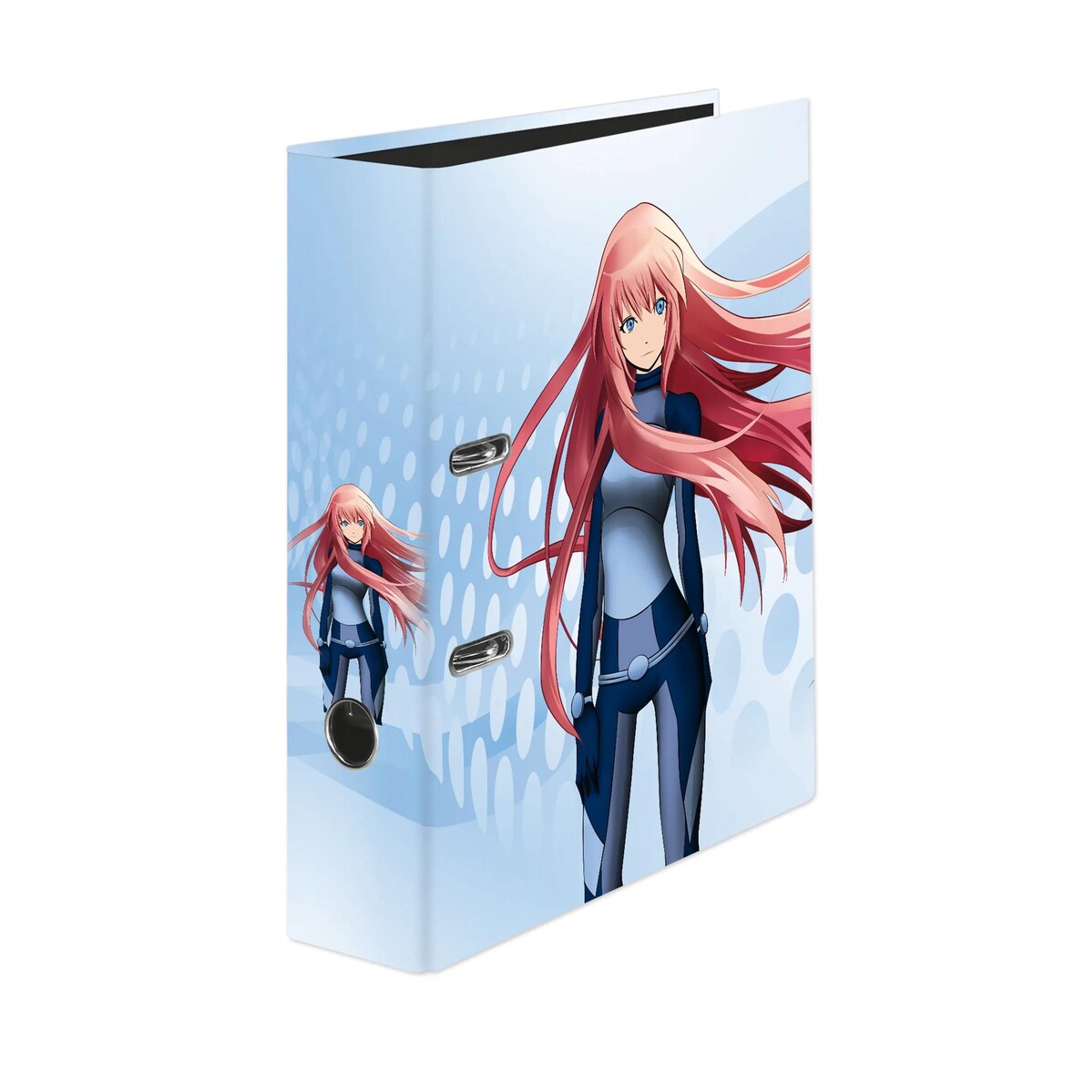 Falken 21002184 Motivordner Manga Girl DIN A4, Rückenbreite 8cm, schwarzer Innenspiegel, Griffloch - Motiv