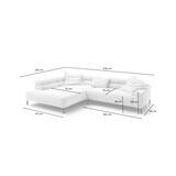 thumbnail of KAWOLA Sofa DELIA Ecksofa Cord hellgrau mit motorischem Sitzvorzug Recamiere links