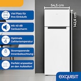 thumbnail of Exquisit Kühl-Gefrierkombination, Kühlschrank mit Gefrierfach, 206 Liter, 4-Sterne-Gefrierfach, 55 cm Breit, Freistehend, KGC5270-45-040E weiss