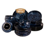thumbnail of palmer Bama Blue Steinzeug Geschirr-Set für 6 Personen – dunkelblau schwarz marmoriert, Hochglanz, Kombiservice
