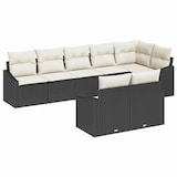 thumbnail of vidaXL Garten Essgruppe mit Kissen mit Speicher 8 pcs Schwarz, Creme