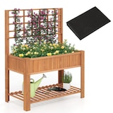 thumbnail of Helloshop26 - Jardinera elevada de 116 x 59 x 150 cm con enrejado y estante de almacenamiento diseño contemporáneo en madera marrón 20_0012209