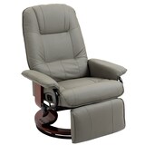 thumbnail of Relaxsessel TV Sessel Kunstleder Grau 78x87x100 cm mit 145 Grad verstellbarer Rückenlehne manueller Fußstütze drehbar ergonomisch
