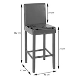 thumbnail of 2er-Set Barhocker Vicenza, Barstuhl Tresenhocker, Holz+LEDER ~ braun, dunkle Beine