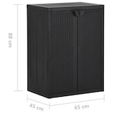 thumbnail of vidaXL Gartenschrank Schwarz 65x45x88 cm PP Rattan-Optik