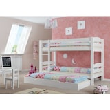 thumbnail of Etagenbett Kiefer waschweiß 90x200 mit Rollrost Bettkasten Kinderstockbett Hohes Bett 60.10-09WS7