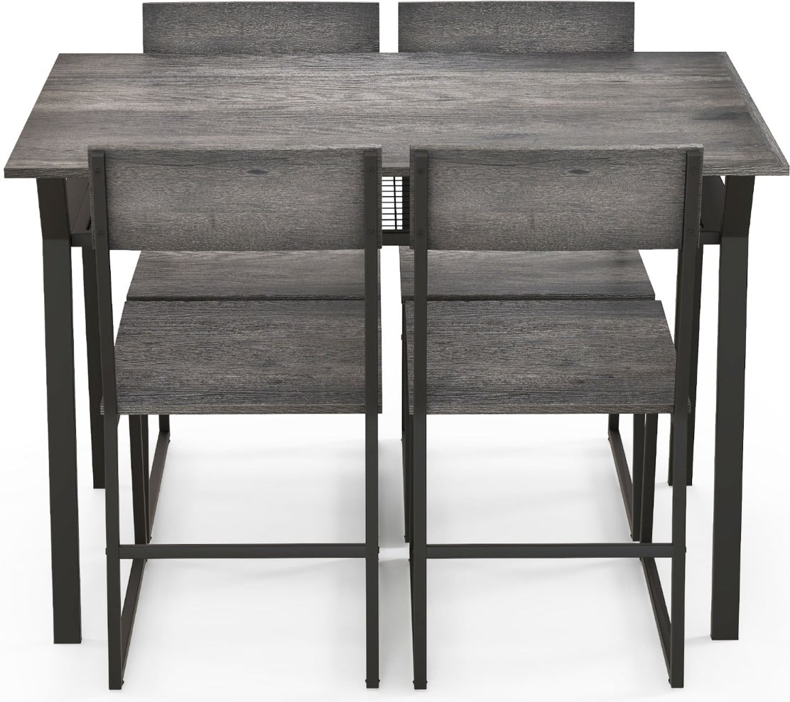 Helloshop26 - 5-teiliges Esszimmer-Set mit Tisch und Stühlen rechteckiger Tisch 110 x 70 x 75 cm ergonomisch rustikale Oberfläche 20_0011958