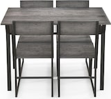 thumbnail of Helloshop26 - 5-teiliges Esszimmer-Set mit Tisch und Stühlen rechteckiger Tisch 110 x 70 x 75 cm ergonomisch rustikale Oberfläche 20_0011958
