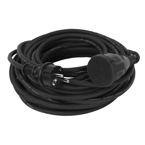 Outdoor IP44 Verlängerungskabel 20 m Kabelverlängerung Stromkabel schwarz : 20 Meter