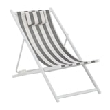 thumbnail of aro Sonnenliege/Liegestuhl mit Kippfunktion, Aluminium/Textilen-Bespannung, gestreiftem Design, schwarz/weiß