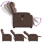 thumbnail of vidaXL Massagesessel mit Aufstehhilfe Elektrisch Braun Kunstleder