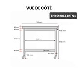 thumbnail of Table de travail en inox soubassement 1600 x 500 mm sur roulettes PREMIUM / GOLDINOX