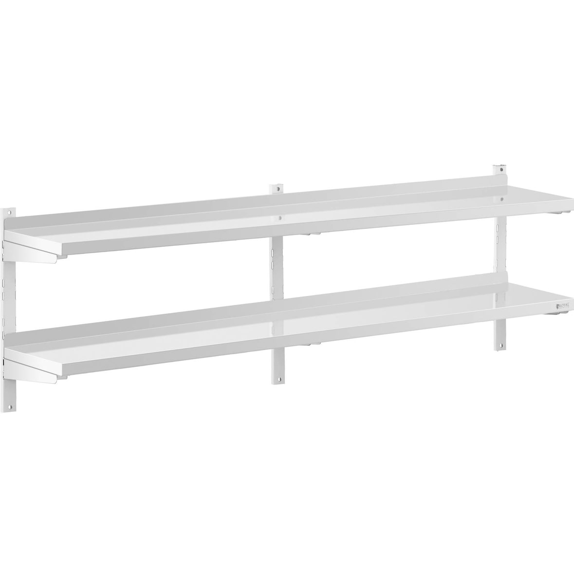 Royal Catering Estante de pared metálico - 2 baldas - 30 x 200 cm
