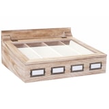 thumbnail of Aufbewahrungsbox HWC-C25, Teebox Schmuckkästchen Kiste, Paulownia 17x37x33cm ~ naturbraun