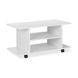 thumbnail of Relaxdays TV Board mit Rollen, 4 offene Ablagen, fahrbarer Couchtisch, für Geräte, CDs, DVDs, HBT 40 x 80 x 40 cm, weiß