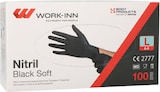 thumbnail of 100 `WORK-INN/PS` Handschuhe, Nitril puderfrei `Black Soft` schwarz Größe L
